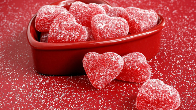 Red bowl heart sugars glittery free wallpaper for desktop - medium preview image
