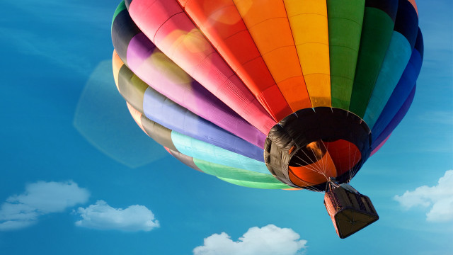Colorful hot air balloon blue #8 free wallpaper for desktop - medium preview image