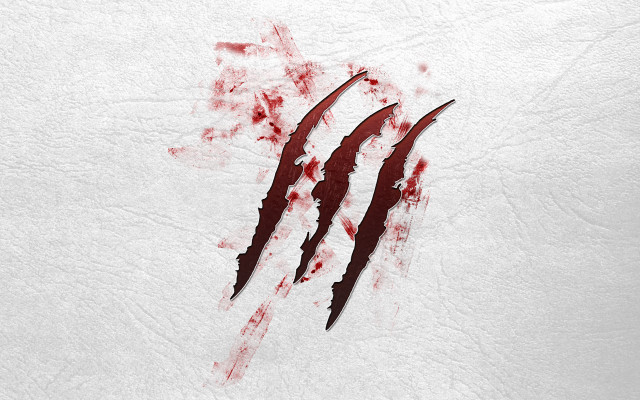 Bloody claws white surface red free wallpaper for desktop - medium preview image