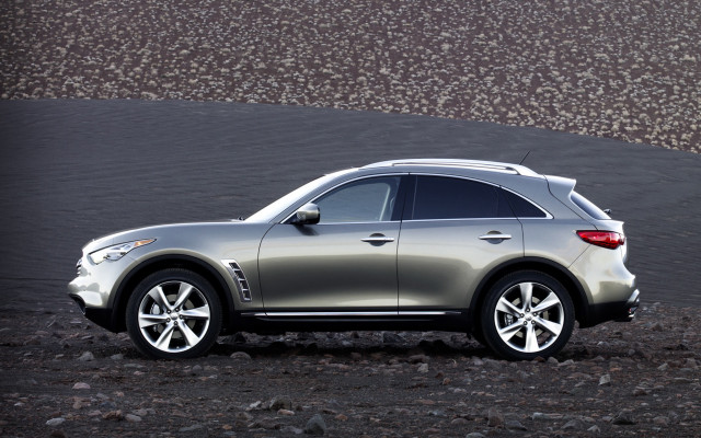 Silver car rocky road hillside free wallpaper for desktop - medium preview image