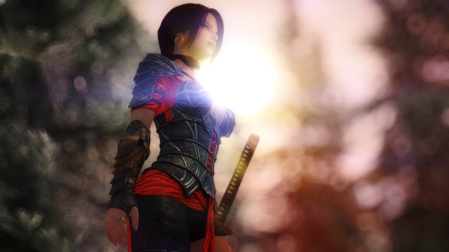 Renaissance woman red black sword free wallpaper for desktop - medium preview image