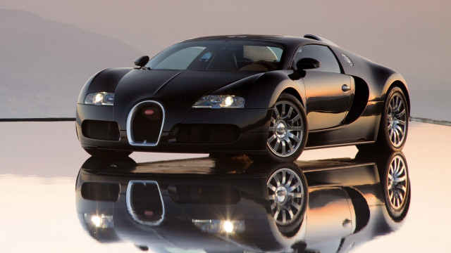 Black bugatti reflective mountain luxury free wallpaper for desktop - medium preview image