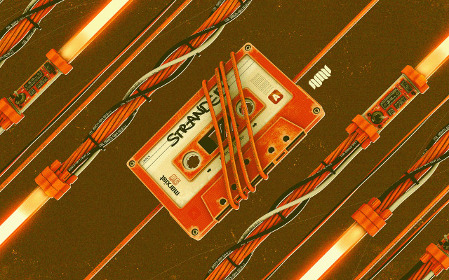 Orange tapes pattern arrangement group free wallpaper for desktop - medium preview image