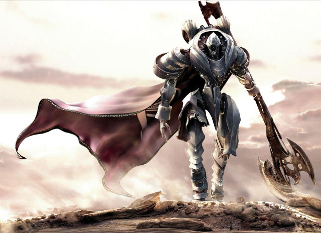 Knight sword shield hill clouds free wallpaper for desktop - medium preview image