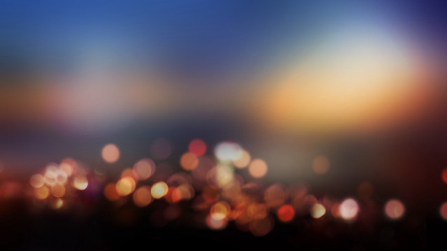 City night lights blurry bokeh free wallpaper for desktop - medium preview image