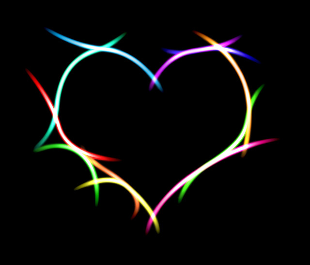 Heart black background rainbow lightning free wallpaper for desktop - medium preview image