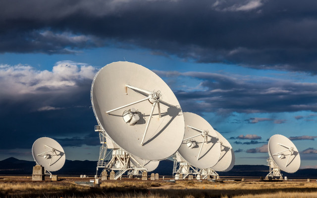 Satellite dishes mountains cloudy sky free wallpaper for desktop - medium preview image