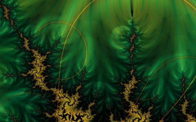 Green gold abstract swirly nature free wallpaper for desktop - medium preview image