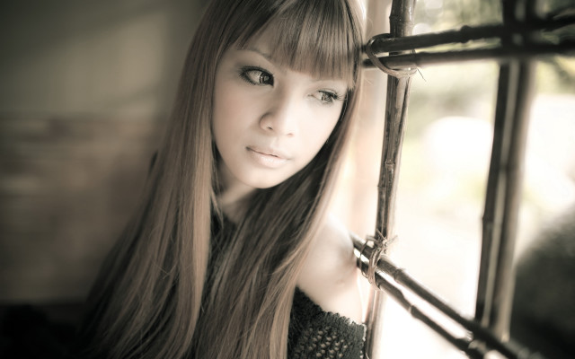 Woman longhair window sad gothic free wallpaper for desktop - medium preview image