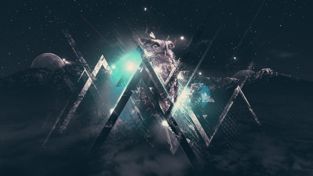 Triangle sky stars mountain abstract free wallpaper for desktop - medium preview image