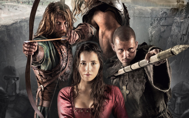 Group people cave bow arrow free wallpaper for desktop - medium preview image