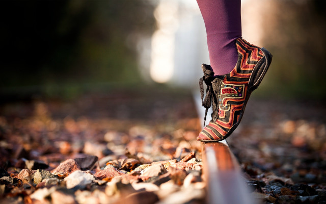 Feet shoes trail leaves woods free wallpaper for desktop - medium preview image