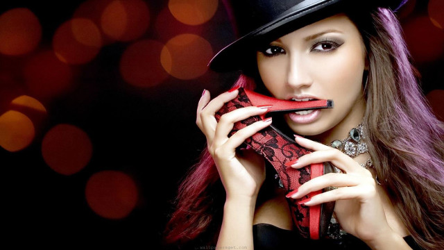 Woman top hat red object free wallpaper for desktop - medium preview image