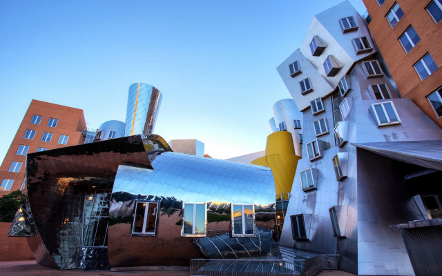 Building windows staircase cityscape deconstructivism free wallpaper for desktop - medium preview image