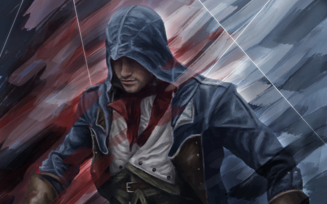 Man hooded jacket knife red free wallpaper for desktop - medium preview image