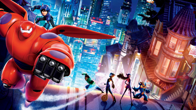 Cartoon flying city night redplane free wallpaper for desktop - medium preview image