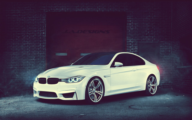 White car brick building 3d free wallpaper for desktop - medium preview image