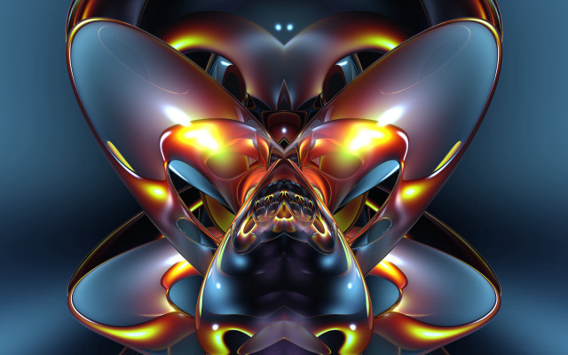 Butterfly raytraced fractals glowing fire free wallpaper for desktop - medium preview image