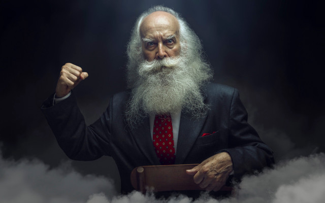 Old man white beard red free wallpaper for desktop - medium preview image