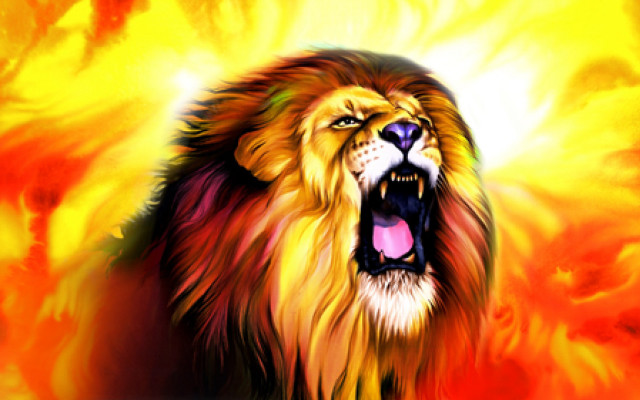 Lion open mouth fire background free wallpaper for desktop - medium preview image