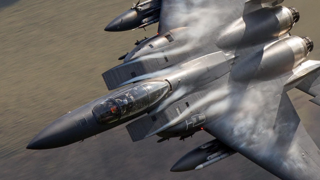 Jet fighter smoke landing precisionism #2 free wallpaper for desktop - medium preview image