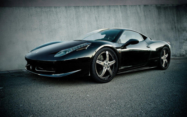 Black sports car parking lot #23 free wallpaper for desktop - medium preview image