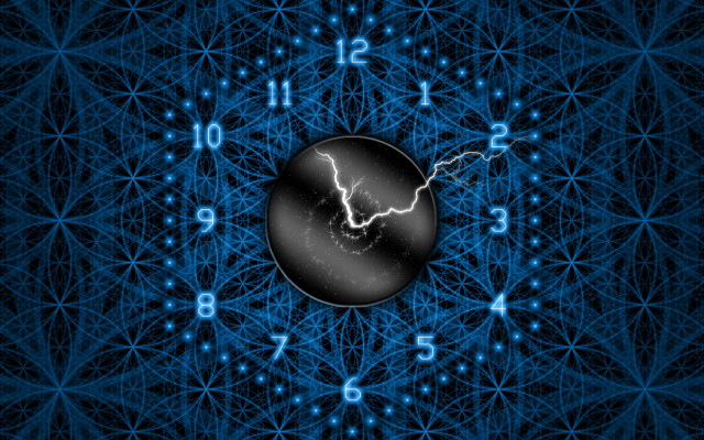 Clock lightning blue stars circles free wallpaper for desktop - medium preview image