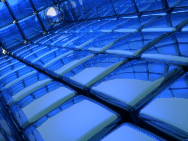 Blue abstract squares ball moonlight free wallpaper for desktop - medium preview image