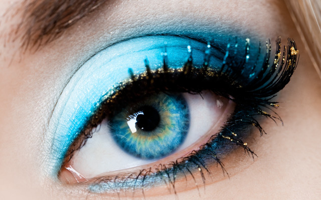 Blue gold makeup closeup eye free wallpaper for desktop - medium preview image