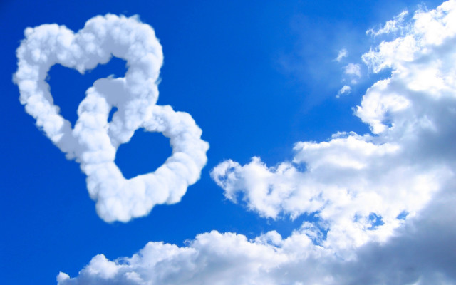 Heart shaped cloud blue sky free wallpaper for desktop - medium preview image