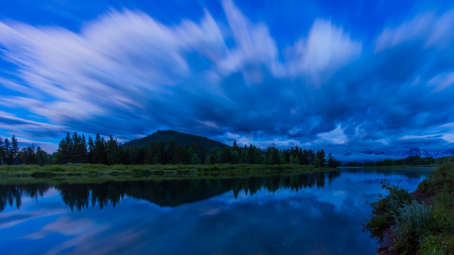 Lake mountain forest clouds sky #2 free wallpaper for desktop - medium preview image