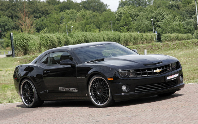 Black chevrolet camaro brick road free wallpaper for desktop - medium preview image