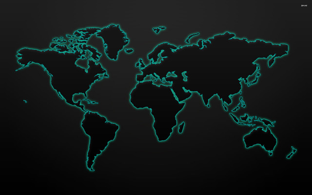 Black green world map hologram free wallpaper for desktop - medium preview image