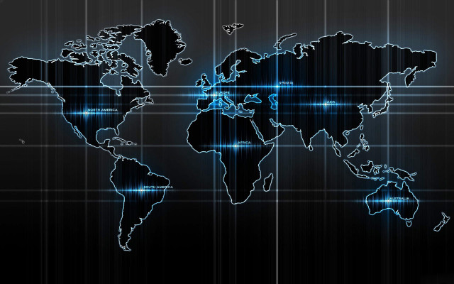 Blue black world map hologram #5 free wallpaper for desktop - medium preview image