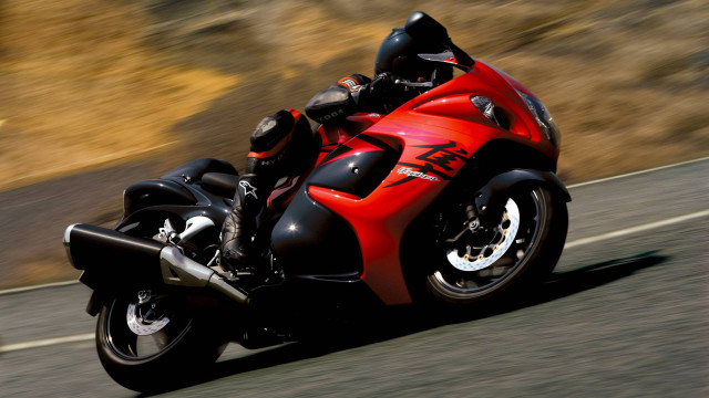 Red motorcycle motion blur road free wallpaper for desktop - medium preview image