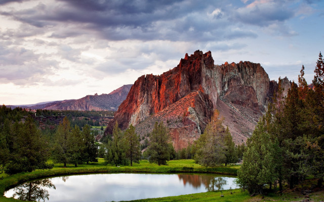 Mountain lake forest cloudy sky #3 free wallpaper for desktop - medium preview image
