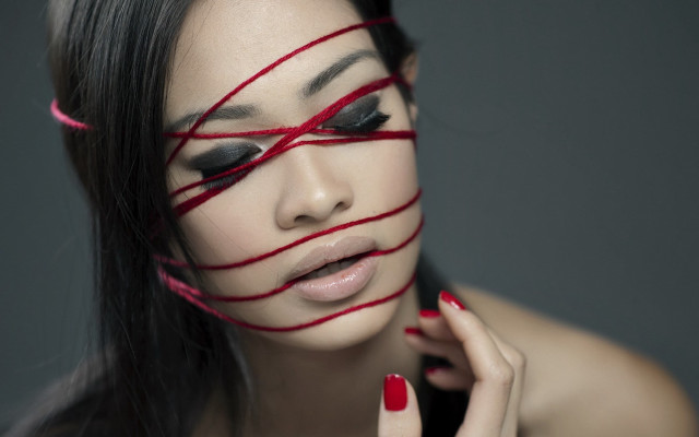 Red lines woman chen lu free wallpaper for desktop - medium preview image
