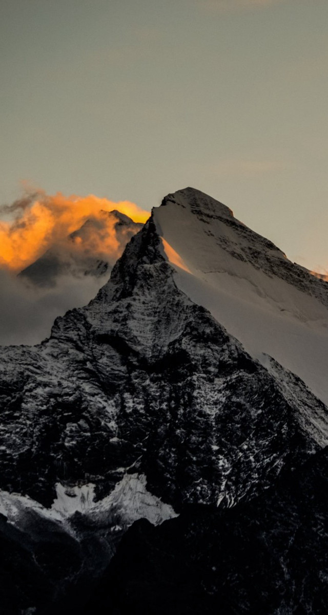 Mountain cloud yellow light peak free wallpaper for mobile - medium preview image