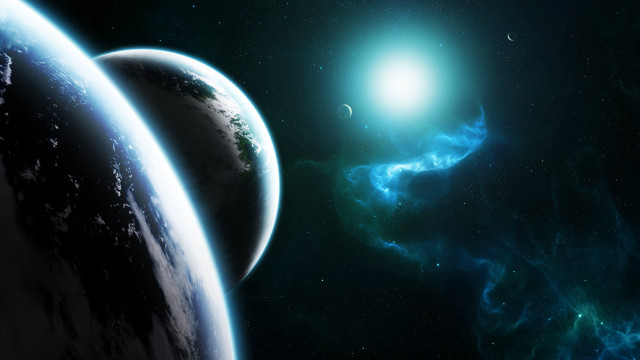 Distant planet space bright light free wallpaper for desktop - medium preview image