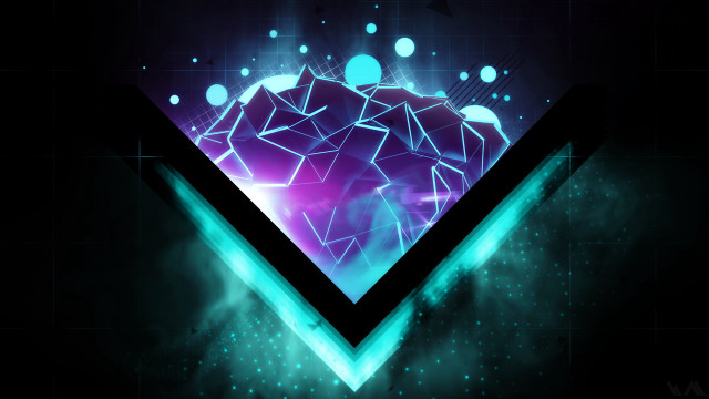Triangle blue purple bubbles aurora free wallpaper for desktop - medium preview image