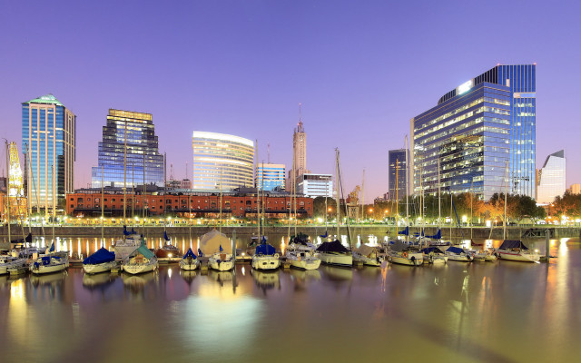 Harbor boats cityscape night lights #3 free wallpaper for desktop - medium preview image