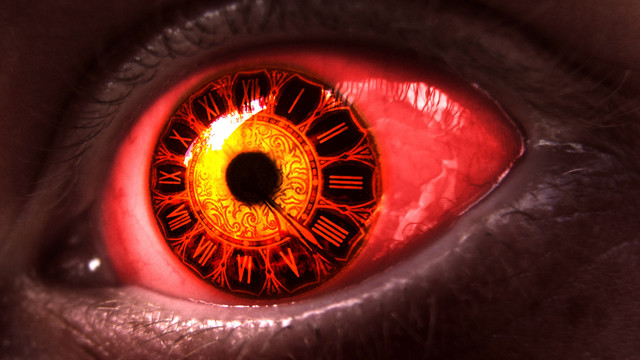 Cat eye clock red light free wallpaper for desktop - medium preview image