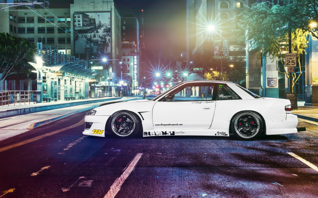 White car night city lights #7 free wallpaper for desktop - medium preview image