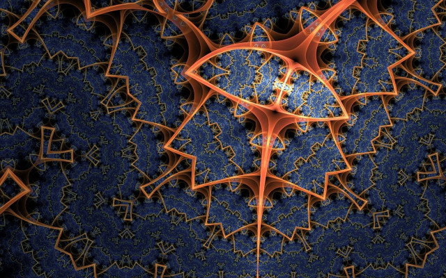 Mandelbrot fractal aurora starry sky free wallpaper for desktop - medium preview image