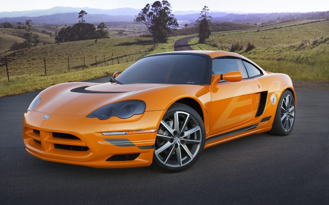 Orange cobra sports car road free wallpaper for desktop - medium preview image