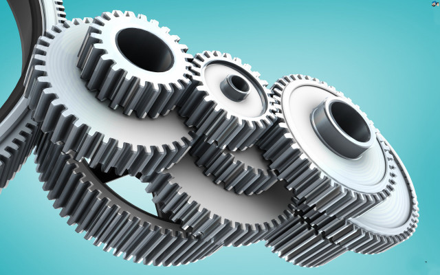 Gears blue surface white circle free wallpaper for desktop - medium preview image