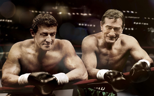 Boxing gloves two men cityscape free wallpaper for desktop - medium preview image