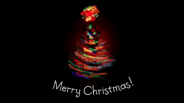 Christmas tree merry message red free wallpaper for desktop - medium preview image