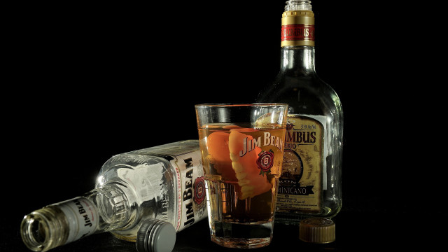 Alcohol bottle glass still life free wallpaper for desktop - medium preview image