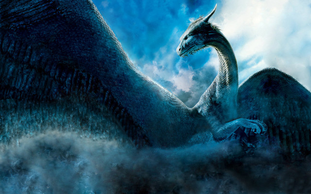 Dragon wings spread clouds head free wallpaper for desktop - medium preview image